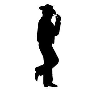 300x300 Country Silhouttes Cowboy Silhouette Decal Silhouettes On
