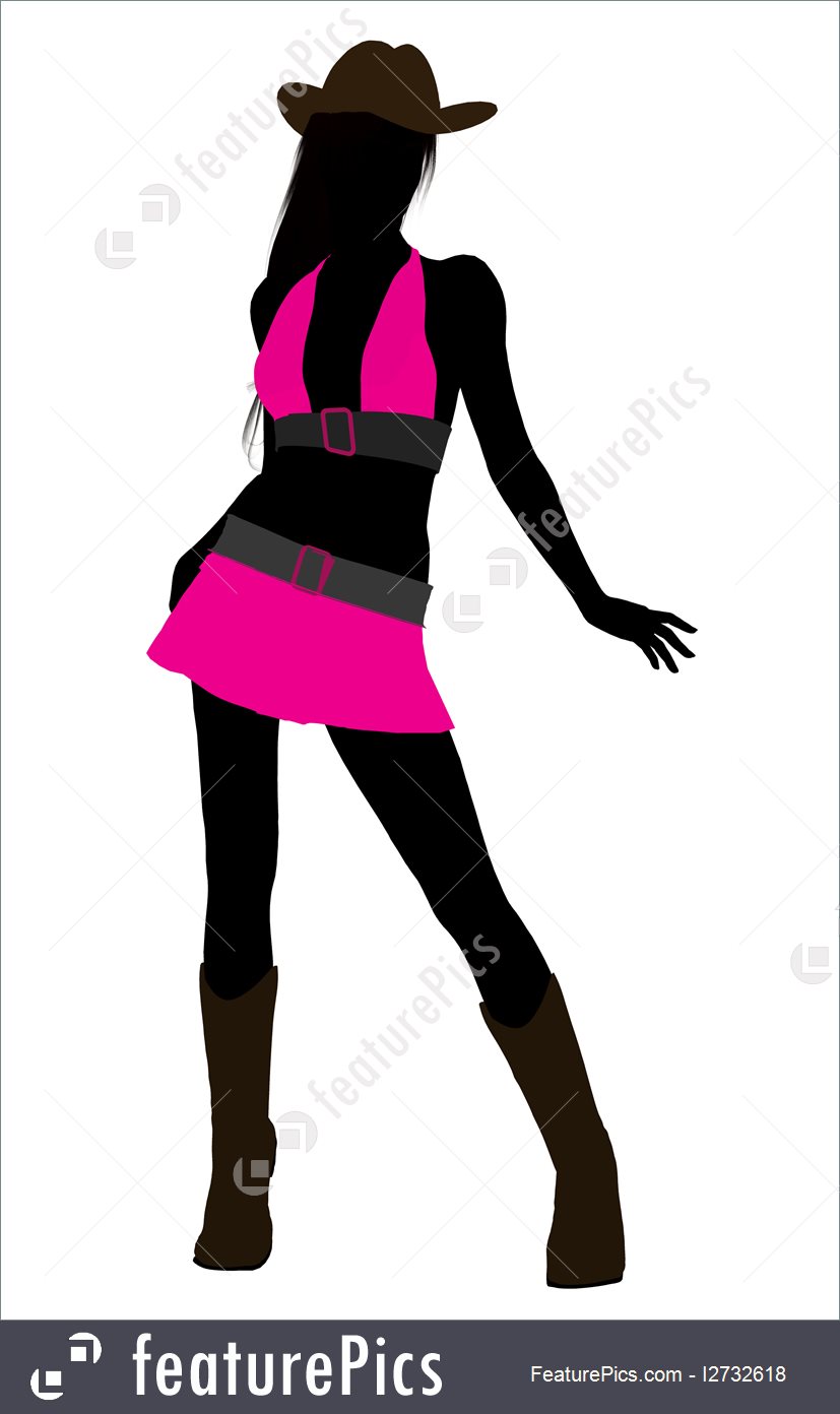 827x1392 Silhouettes And Outlines Cowgirl