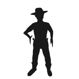 256x256 Cowboy Clipart Silhouette 3196005