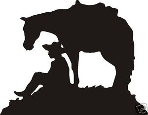 300x234 Amp Horse At Cross Decal Car Or Wall Decor