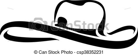 450x180 Cowboy Hat Silhouette Vector Illustration. Cowboy Hat Vectors