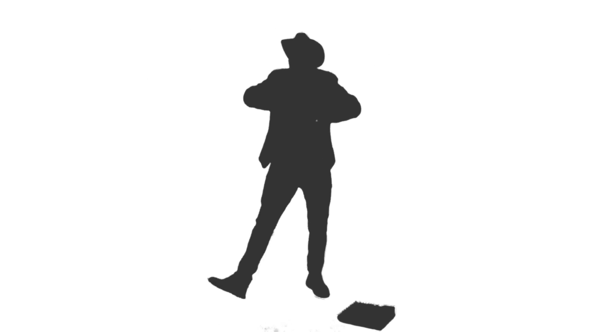1920x1080 Silhouette Of A Man In A Cowboy Hat Singing And Dancing. Full Hd