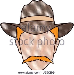 317x320 Silhouette Man Cowboy Wear Hat Image Stock Vector Art