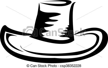 450x283 Cowboy Hat Silhouette Vector Illustration. Cowboy Hat Vector