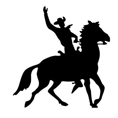 400x398 Cowboy Horse And Rider Silhouette Western Cowboy