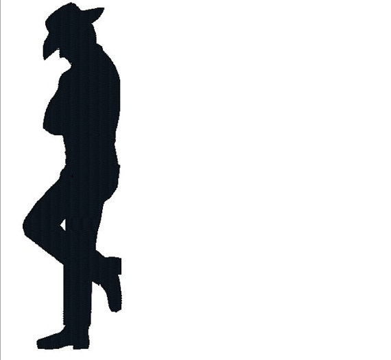 570x525 Standing Cowboy Silhouette