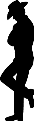 114x400 Wall Decals Leaning Cowboy Silhouette