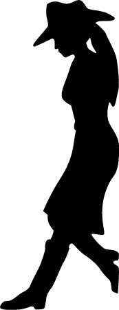 173x450 Wall Decals Leaning Cowgirl Silhouette