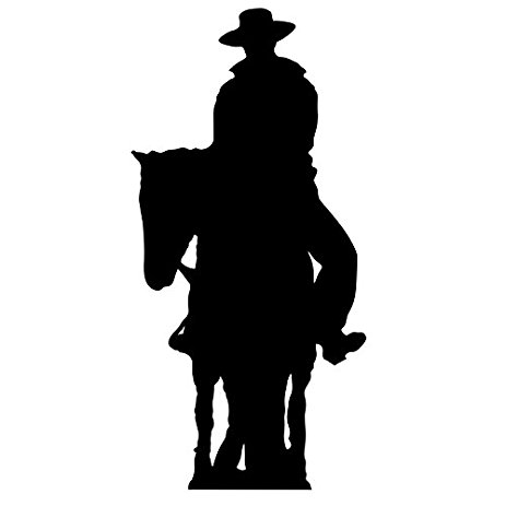 463x463 Sc47 Cowboy On Horse (Silhouette) Cardboard Cutout