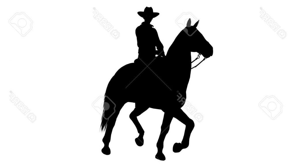 1024x576 Best Cowboy On Horse Silhouette White Background Design