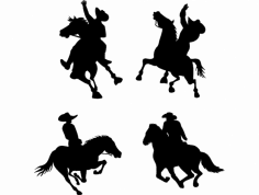 236x178 Cowboy On Horse Dxf File Free Download