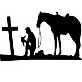 265x265 Praying Cowboy Die Cut Decal Car Window Wall Bumper Phone