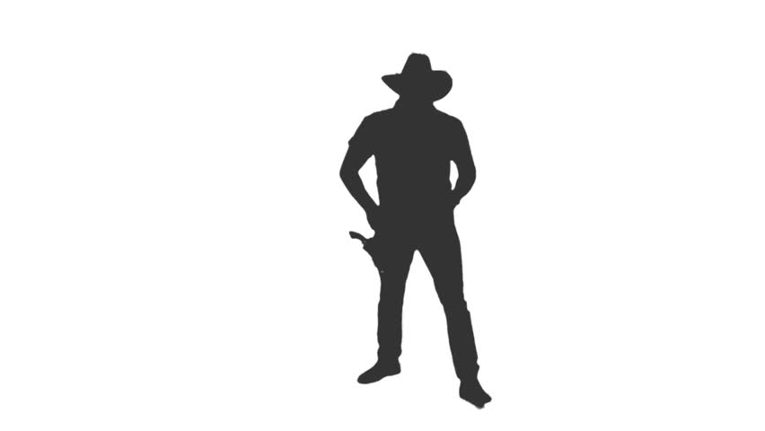 852x480 Cowboy Shadow At Shooting Gallery (Alpha) Stock Footage Video