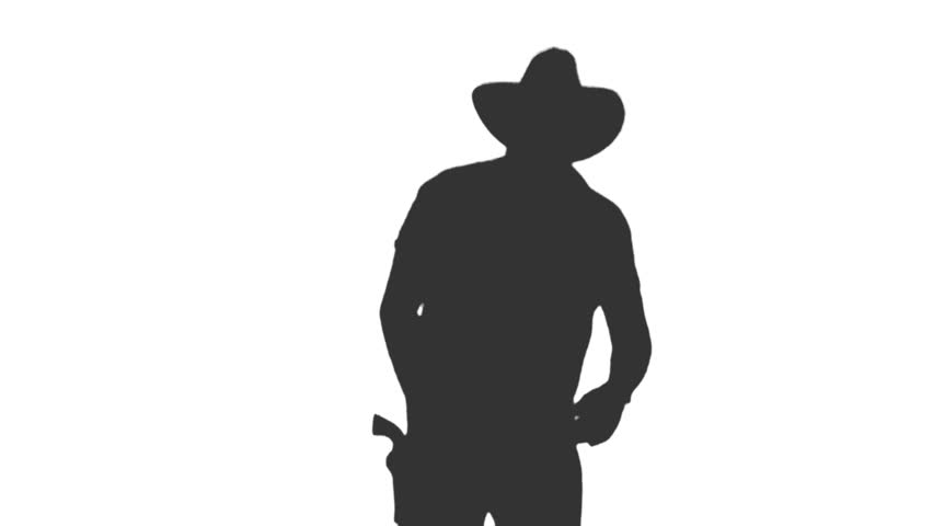 852x480 Silhouette Of Country Western Cowboy Dancing Amp Shooting. Full Hd