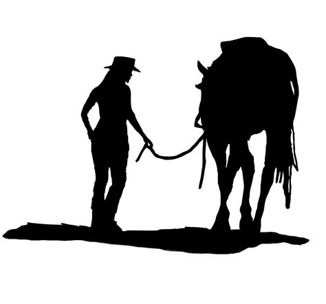 474x442 Cowboy On Horse Silhouette