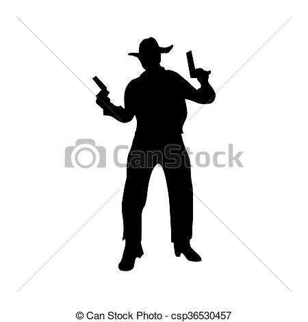 450x470 Cowboy Silhouette Black Icon Isolated On White Background Stock