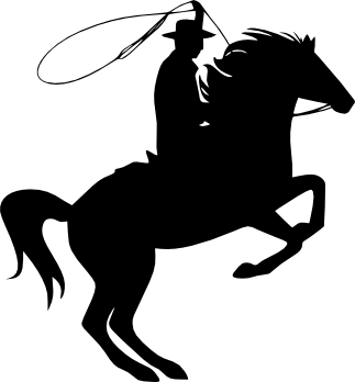 323x348 Cowboy Roper Rodeo Rider Silhouette Picture In Black Vinyl