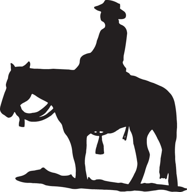 600x614 Horse Equestrian Cowboy Silhouette Clip Art