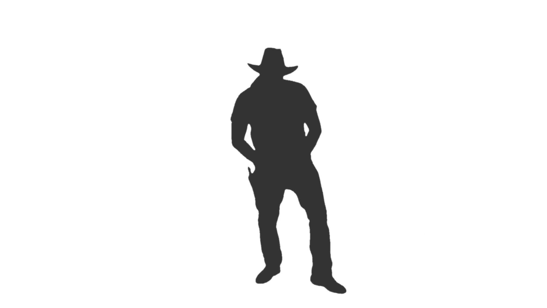 1920x1080 Silhouette Of A Man Dancing Cowboy Dance, Full Hd Footage