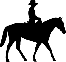 280x265 Cowboy Rider Silhouette Png Image