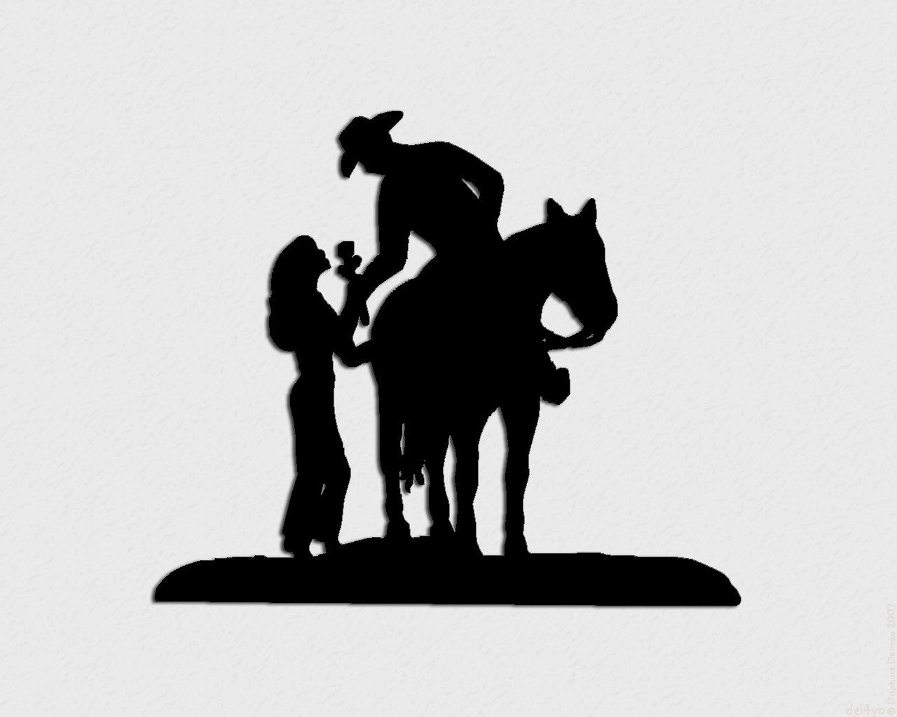 1280x1024 Romantic Cowboy Country Metal Wall Art Wall Decor