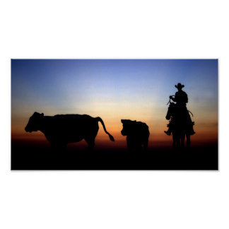 324x324 Cowboy Sunset Posters Zazzle