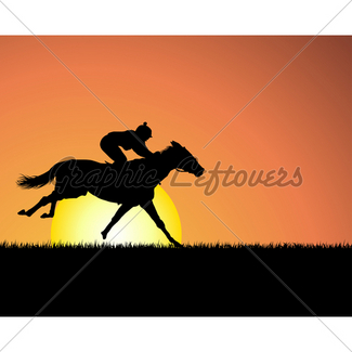 325x325 Silhouettes Of Horse Family At Sunset Gl Stock Images