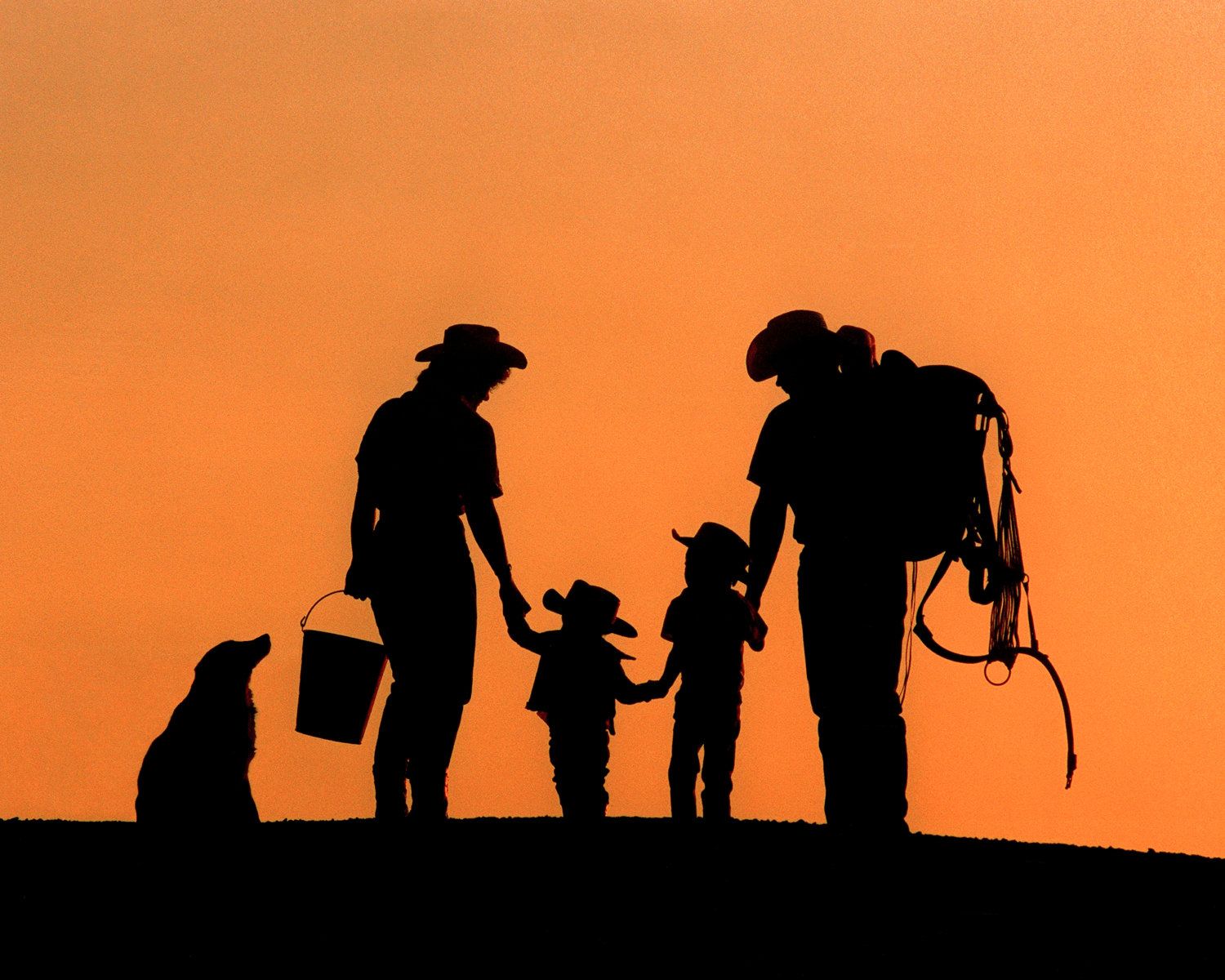1500x1200 Country Silhouttes Western Family Silhouette By Windwardgiftshop