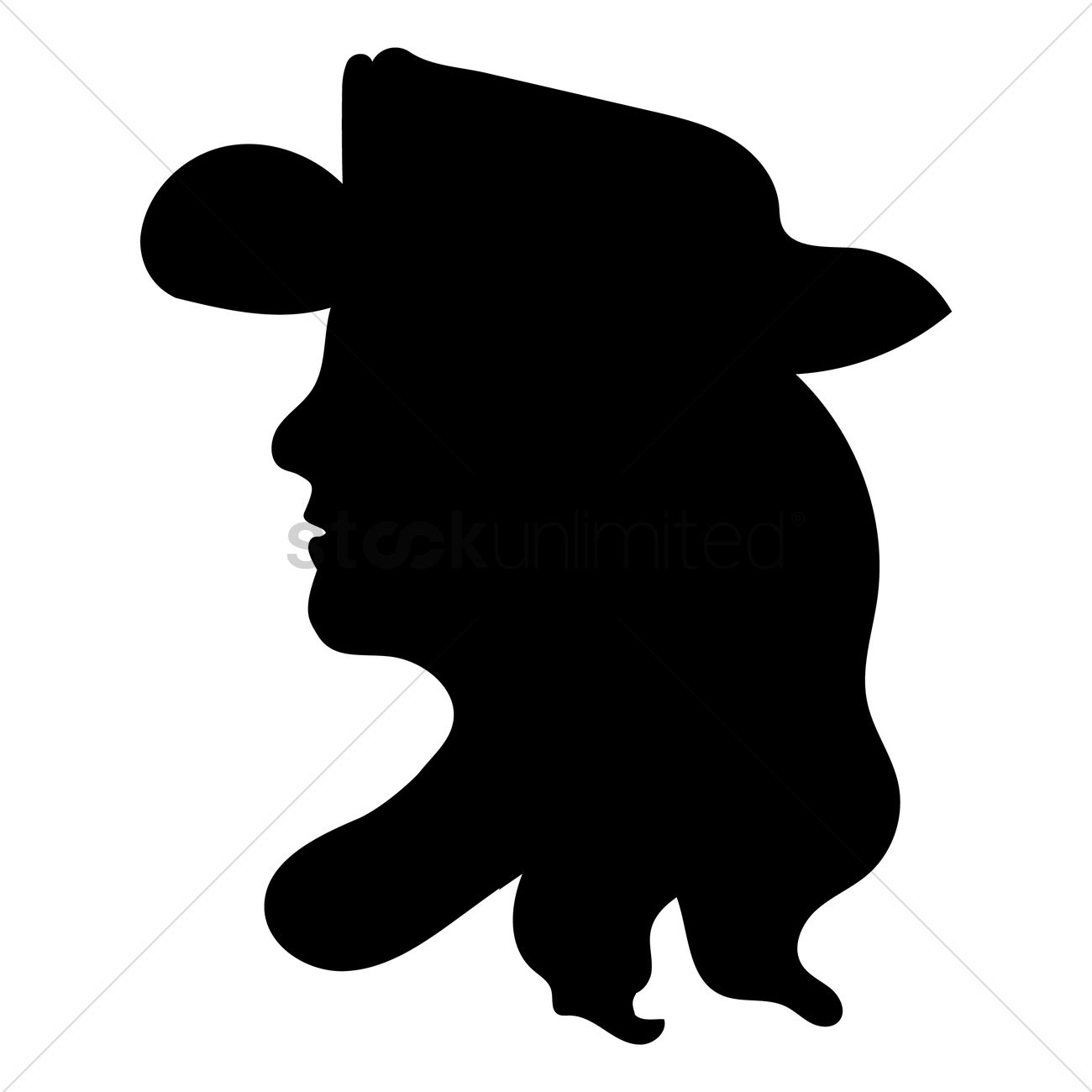 1300x1300 Silhouette Of A Woman Wearing Cowboy Hat Vector Image
