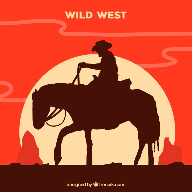 626x626 Silhouette Of Lone Cowboy Riding Vector Free Download
