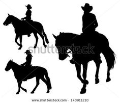 236x202 Cowboy Silhouettes Horse Cowboy Silhouettes