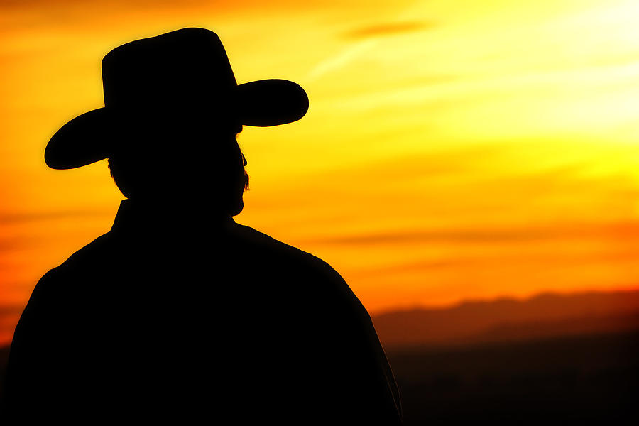 900x600 Sunset Cowboy Photograph By Lincoln Rogers
