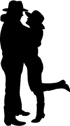 236x426 Silhouette Of Cowboy And Cowgirl Vinyl Ideas