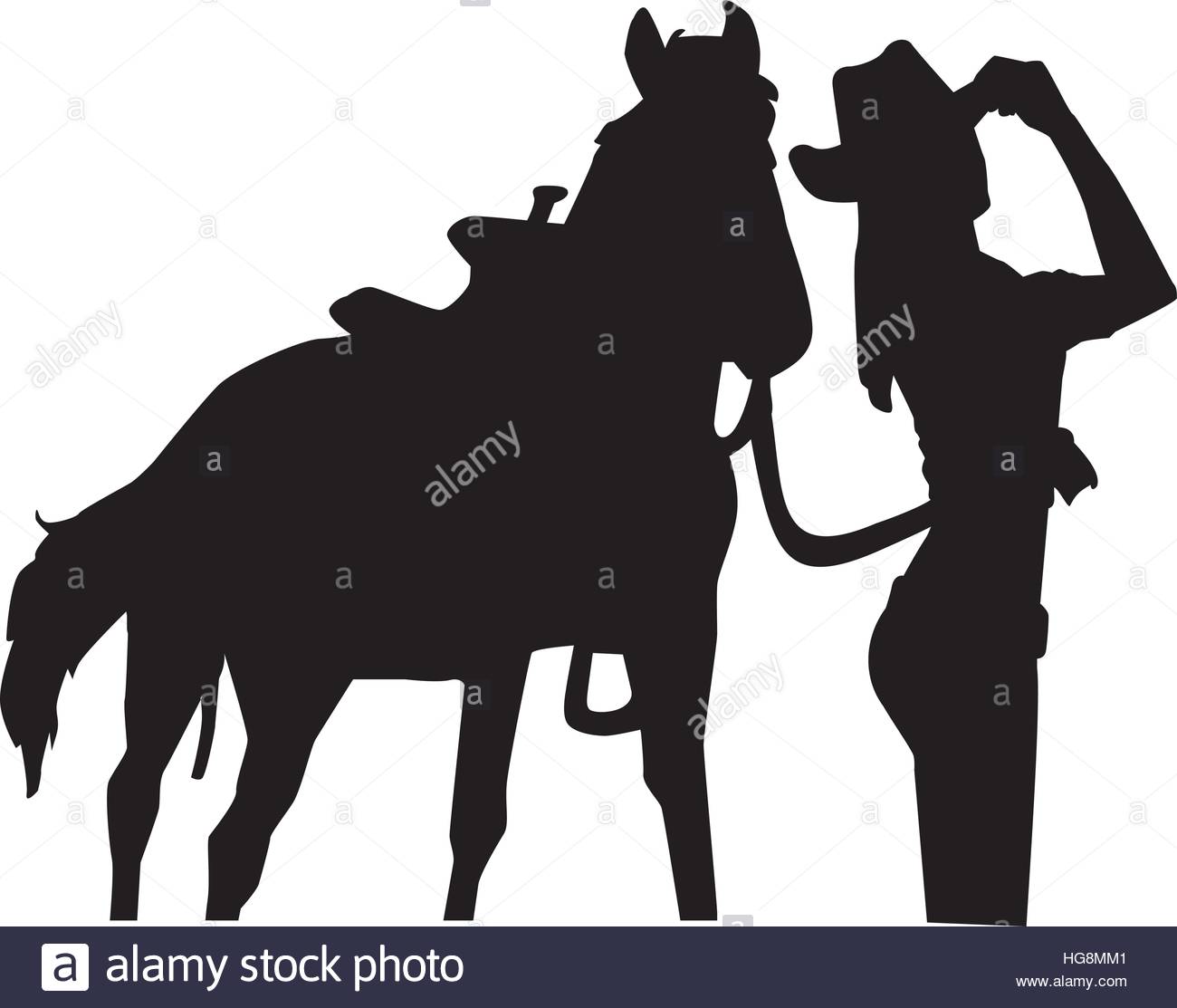 1300x1113 Cowgirl With Horse Silhouette Stock Vector Art Amp Illustration