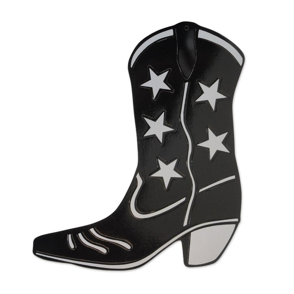 1000x1000 Western Foil Cowboy Boot Silhouette Black (24ct) Cowboy Boots