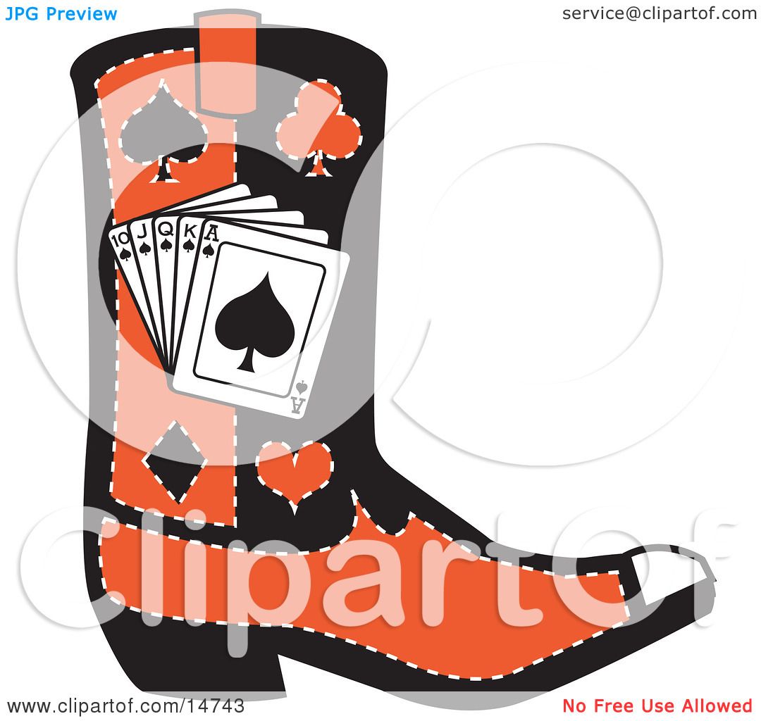 1080x1024 Blacknd Red Cowboy Boot With Playing Cardsnd Silhouettes