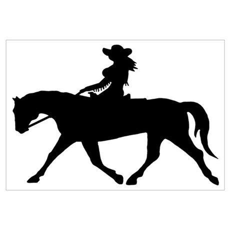 460x460 Cowgirl On Horse Poster