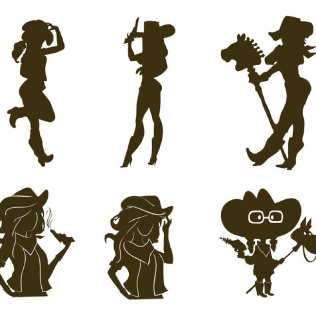 650x650 Free Vector Cowgirl Silhouette Vectors