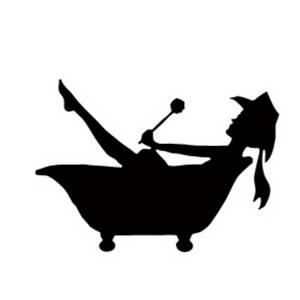 300x300 Clipart Picture Of A Cowgirl Taking A Bath Silhouette