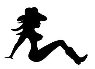 320x233 Cowgirl Silhouette 1 Decal Sticker