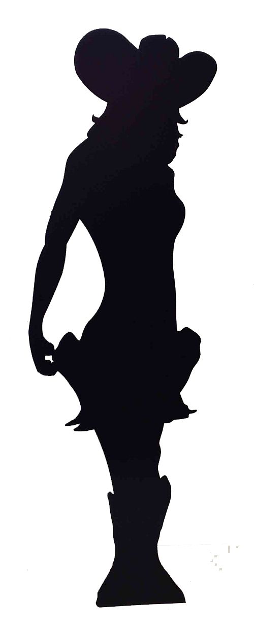 500x1242 Cowgirl Silhouette Cardboard Cutout