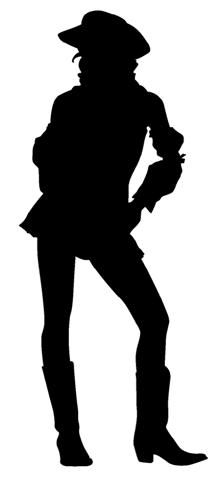 219x480 Cowgirl Silhouette 3 Decal Sticker