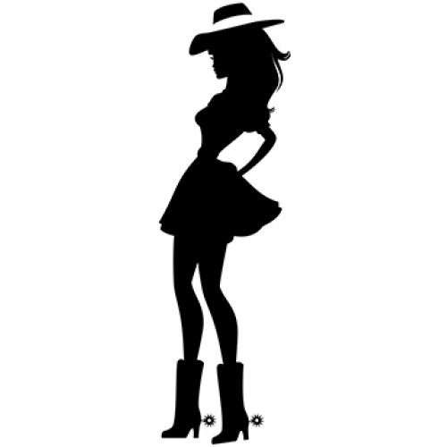 500x500 Cowgirl Silhouette Cardboard Cutout