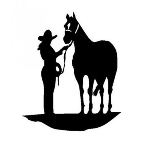 500x500 Cowgirl And Her Horse 5 Inch Vinyl Sticker Decal