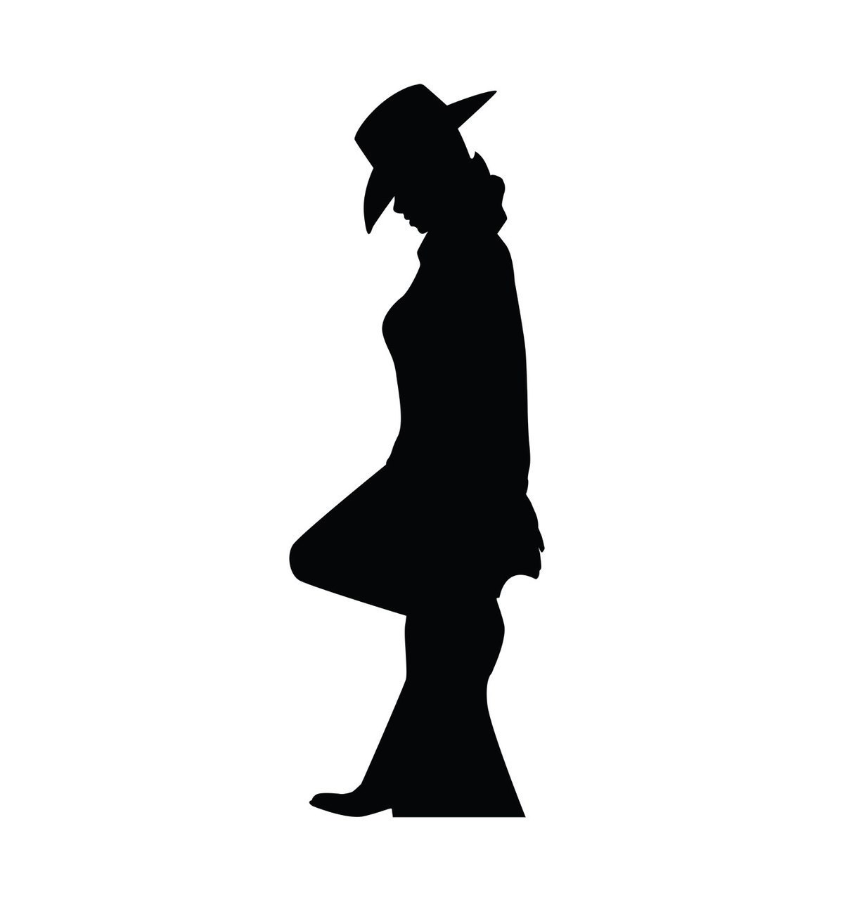 1199x1280 Life Size Cowgirl Leaning Silhouette Cardboard Standup Cardboard