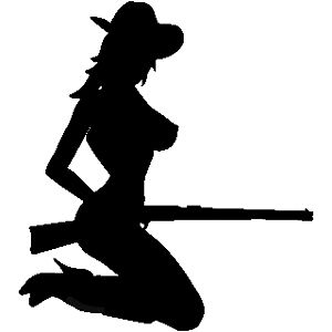 300x300 Cowgirl Gun Rifle Silhouette Vinyl Decal Your Color Choice Sticker