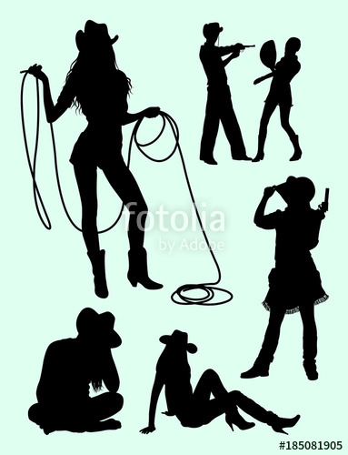 383x500 Cowboy Amp Cowgirl Silhouette 02. Good Use For Symbol, Logo, Web