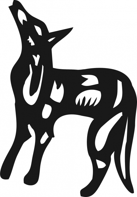 445x640 Coyote Symbol Silhouette Laser Cut Appliques