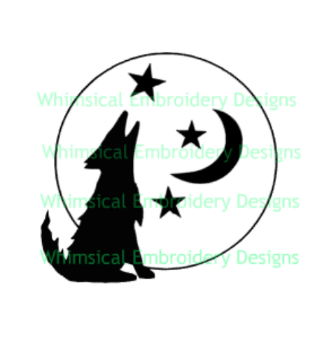 450x500 Cut Designs Coyote Howling Cut Design