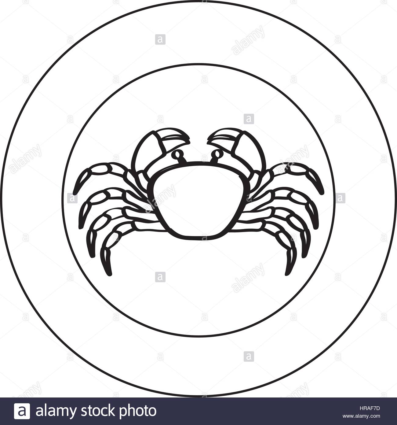 1300x1390 Silhouette Crab In Circular Frame Stock Vector Art Amp Illustration